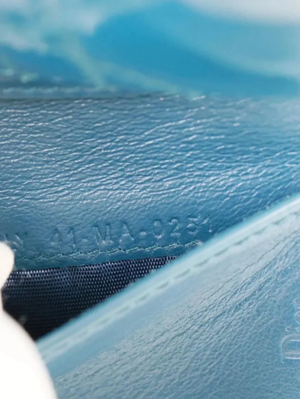 Christian Dior  Lady Dior Lotus Cannage Patent Leather Wallet Blue